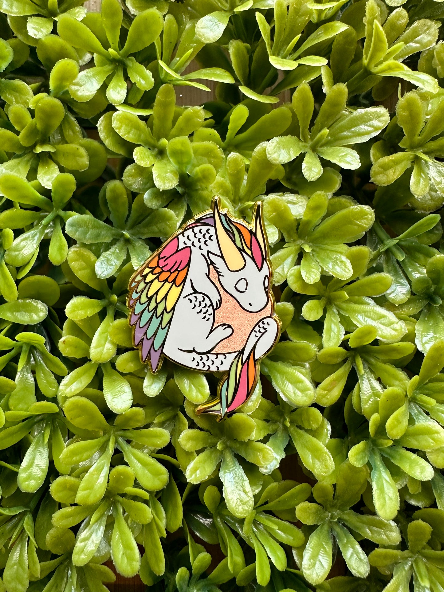 Opal Dragon Enamel Pin