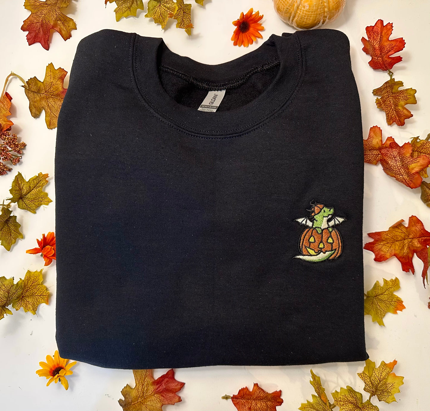 Embroidered Pumpkin Dragon Unisex Sweatshirt