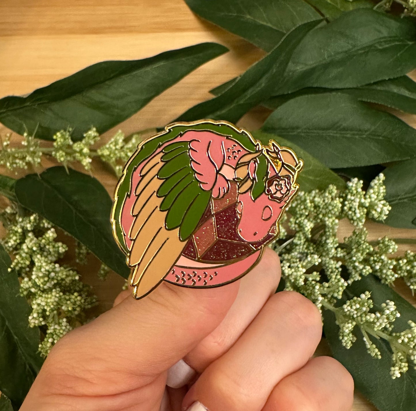 Garnet Dragon Enamel Pin