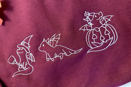 Embroidered Halloween Dragons Unisex Sweatshirt