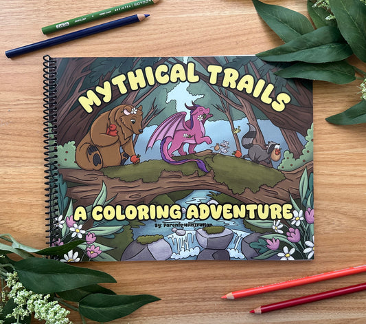 Mythical Trails: A Coloring Adventure Coloring Book