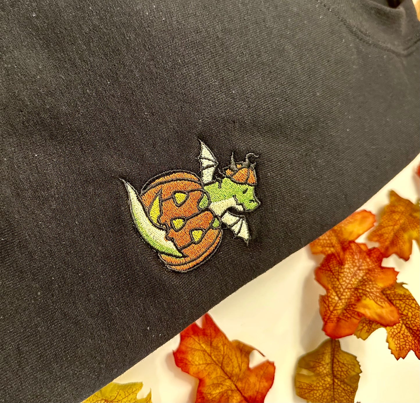 Embroidered Pumpkin Dragon Unisex Sweatshirt