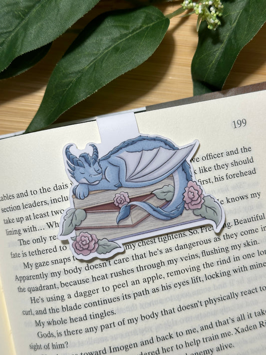 Sleepy Book Dragon Magnetic Bookmark