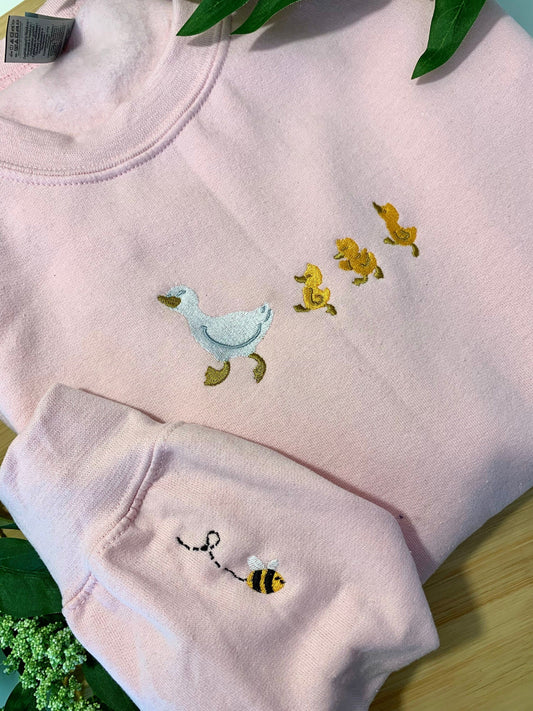 Marching Ducks Embroidered Sweatshirt Sample