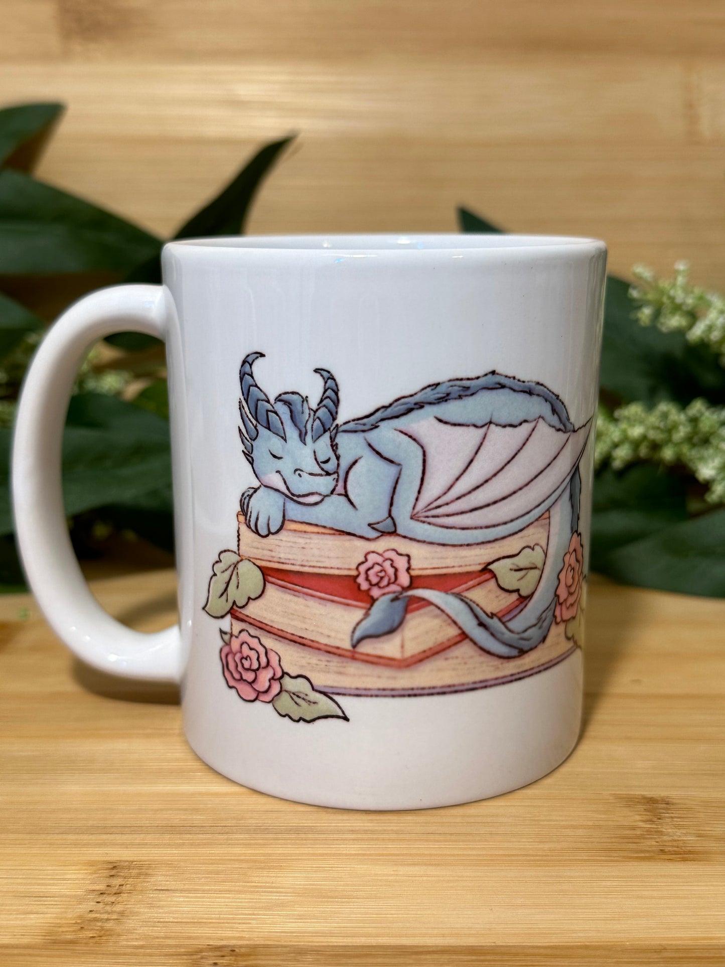 Sleepy Book Dragon OOPS Mug
