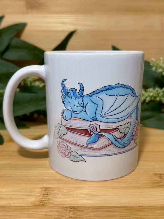 Sleepy Book Dragon OOPS Mug