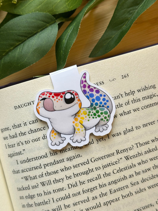 Rainbow Lizard Magnetic Bookmark