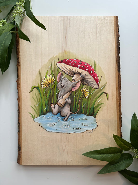 Rainy Day Wood Painting