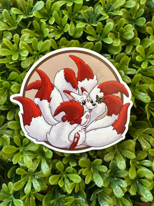 Butterfly Kitsune Sticker