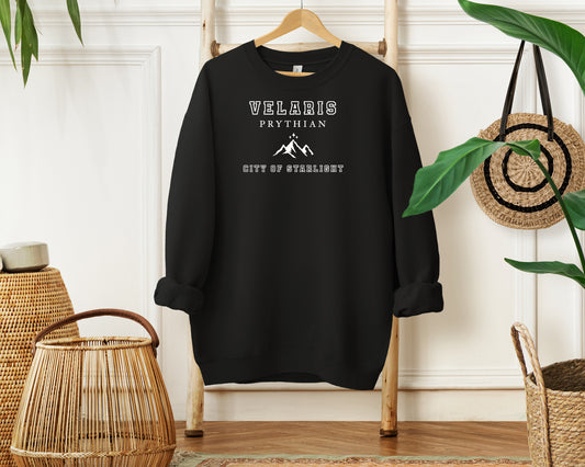 Embroidered Velaris Unisex Sweatshirt With White Lettering