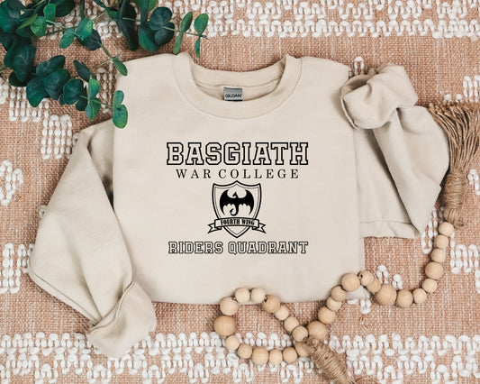 Embroidered Basgiath War College With Black Lettering No Back