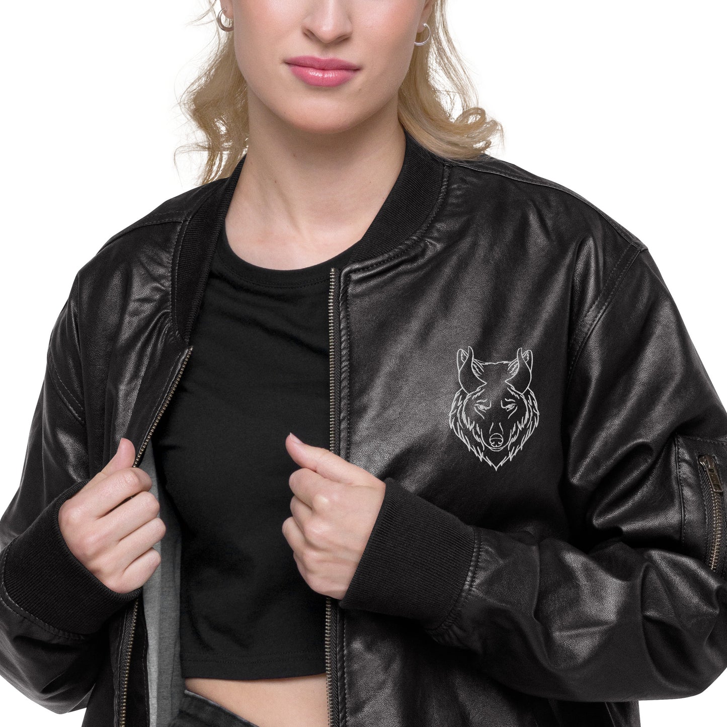 Embroidered Pack of Devils Leather Jacket