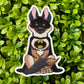 PREMIUM GLITTER German Shepard Superhero Sticker