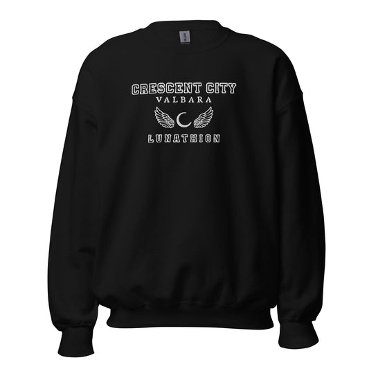 Embroidered Crescent City Unisex Sweatshirt with White Lettering