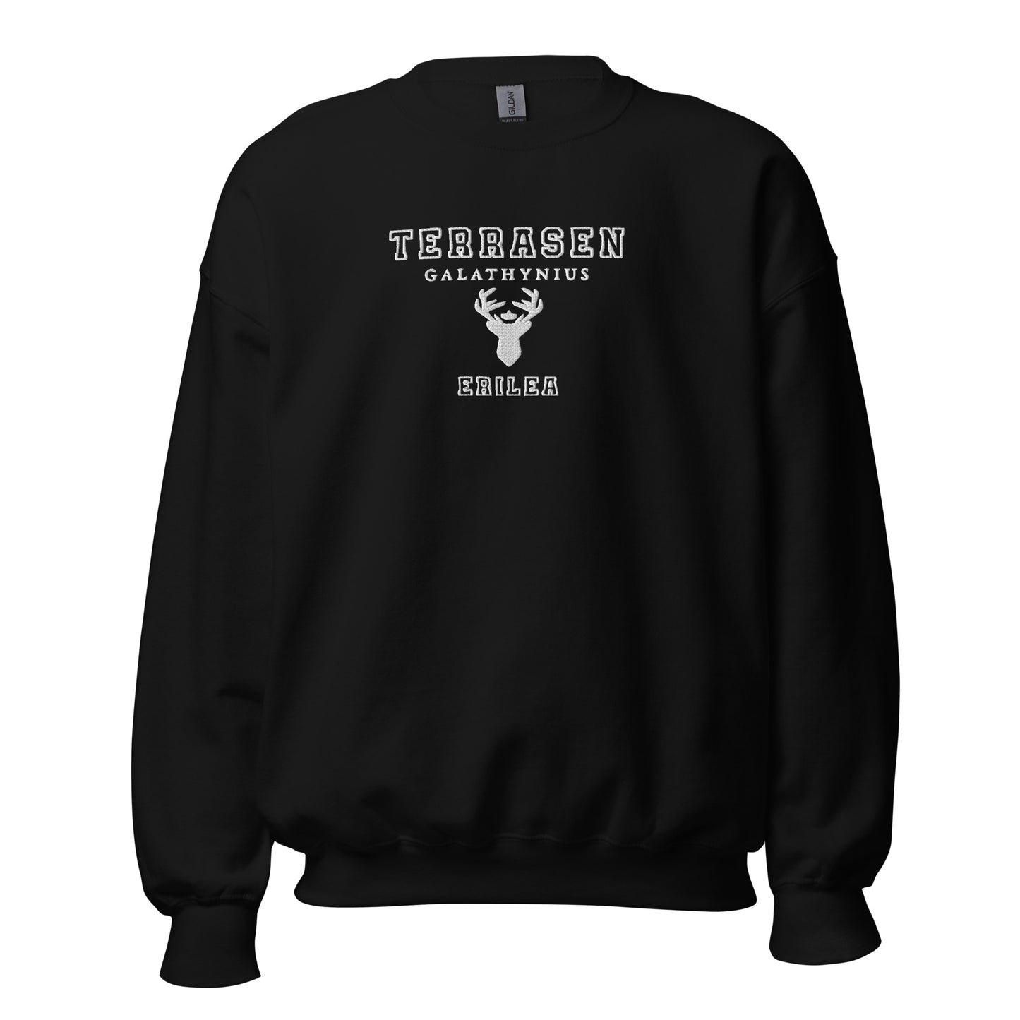 Embroidered Terrasen Unisex Sweatshirt With White Lettering