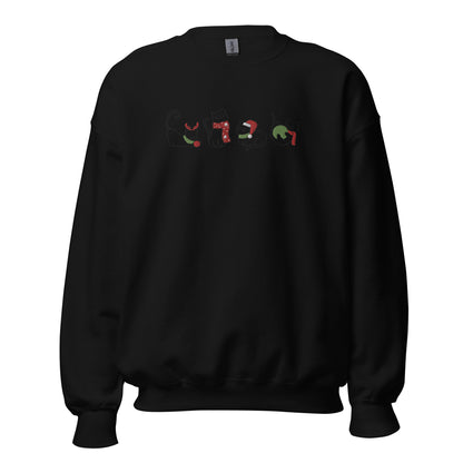 Embroidered Meowy Christmas Unisex Sweatshirt