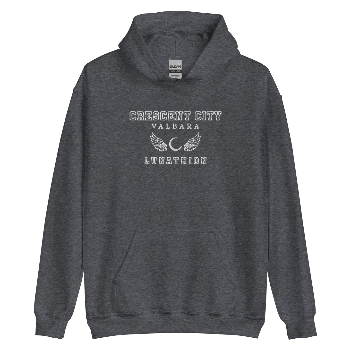 Embroidered Crescent City Unisex Hoodie With White Lettering