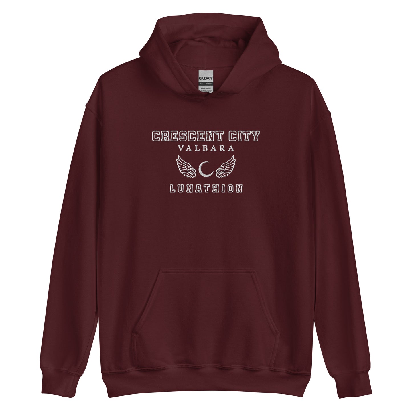 Embroidered Crescent City Unisex Hoodie With White Lettering