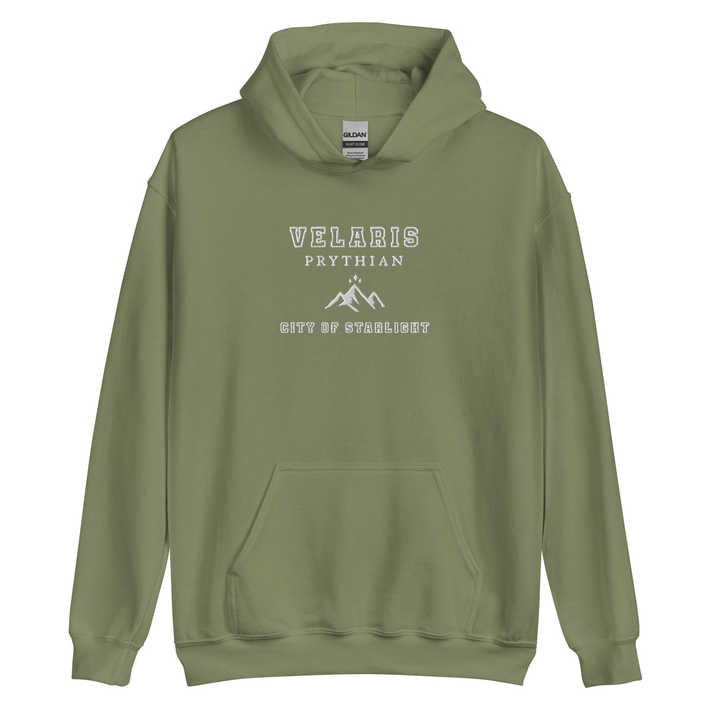Embroidered Velaris Unisex Hoodie With White Lettering