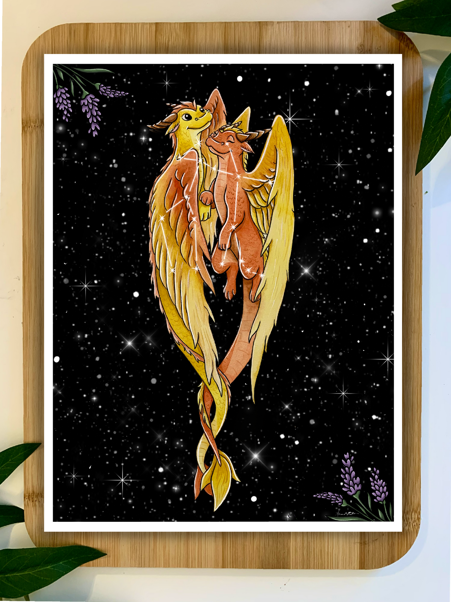 Zodiac Dragon Print: Gemini