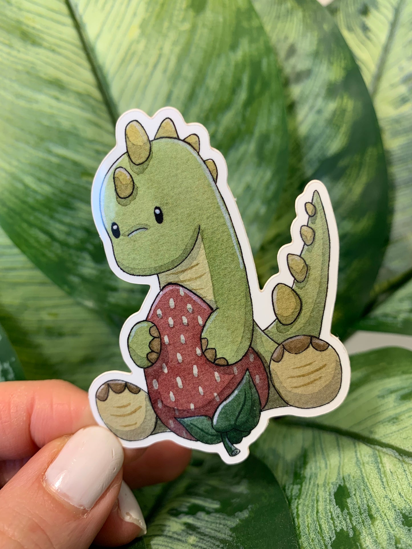 Strawberry Dinosaur Sticker