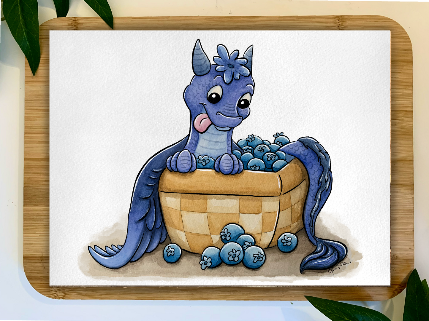 Blueberry Dragon Print