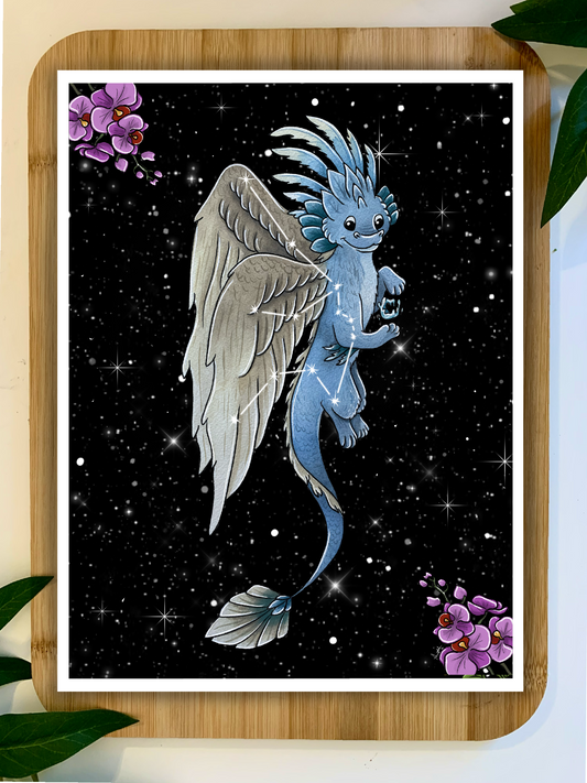 Zodiac Dragon Print: Aquarius