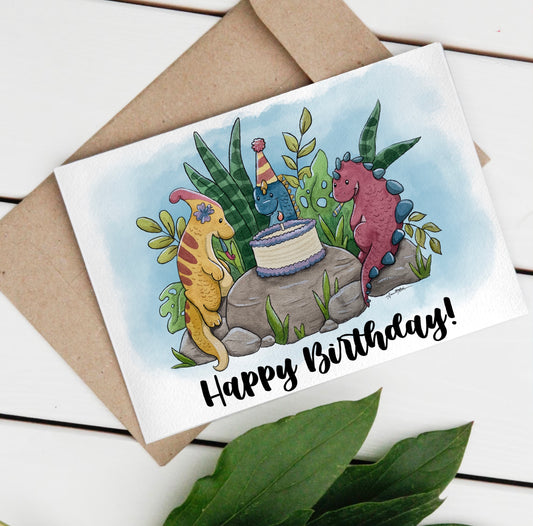 Dinosaur Birthday Celebration Card