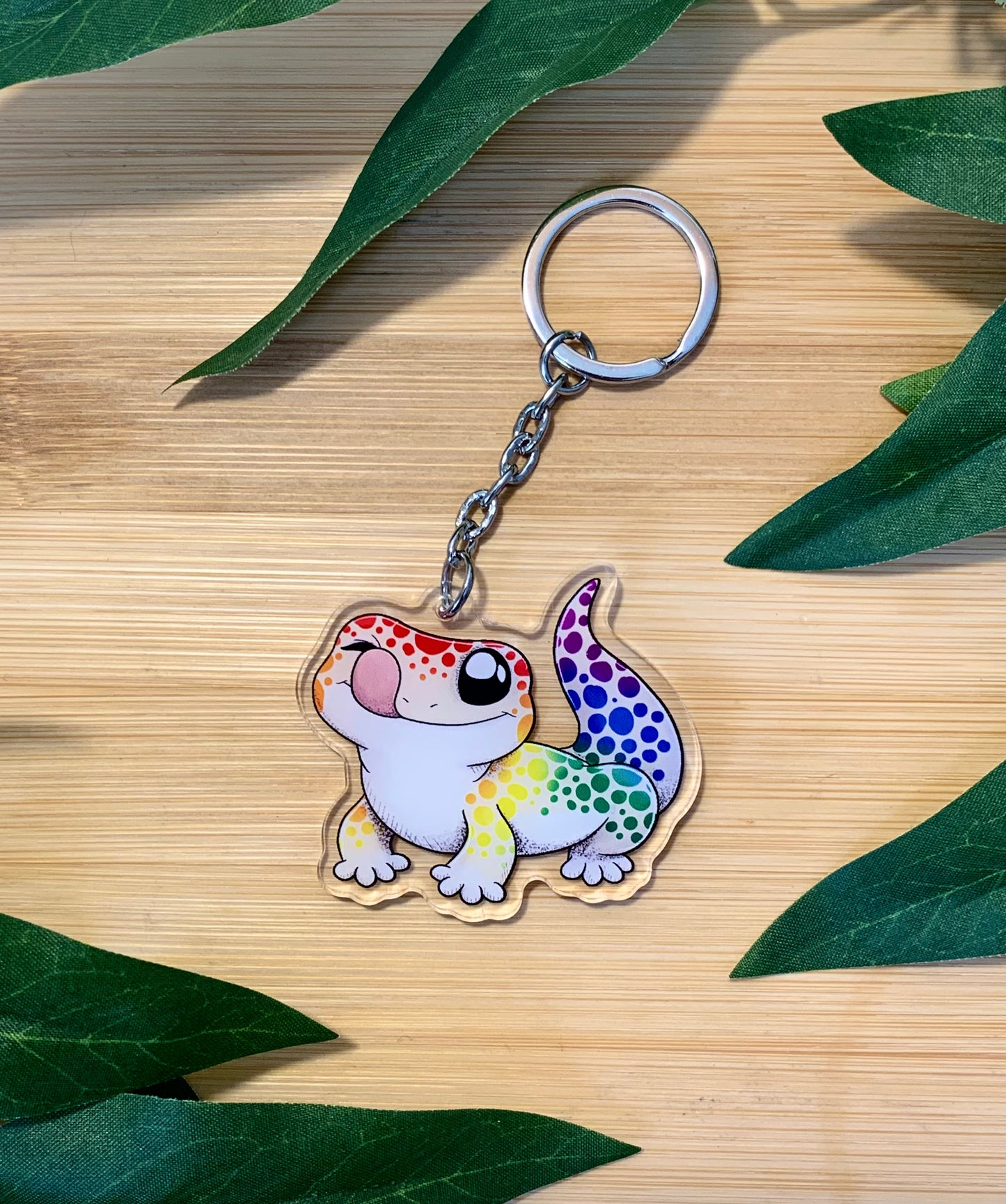 Rainbow Lizard Keychain