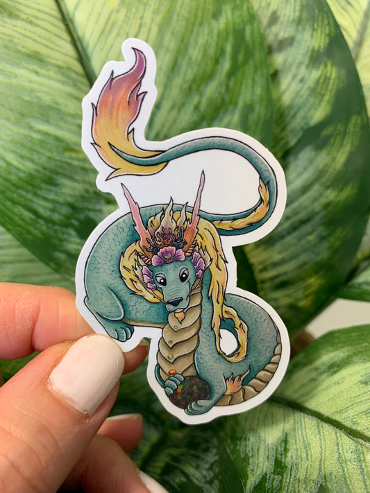 Glitter Pearl Dragon Sticker