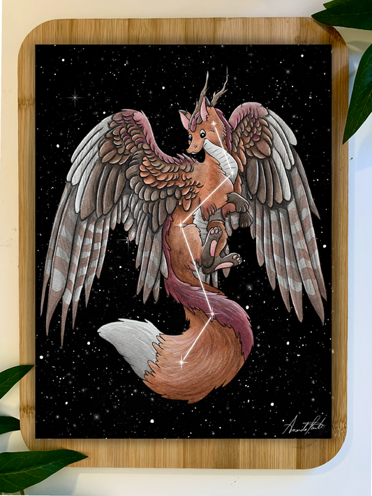 Vulpecula Constellation Dragon Print