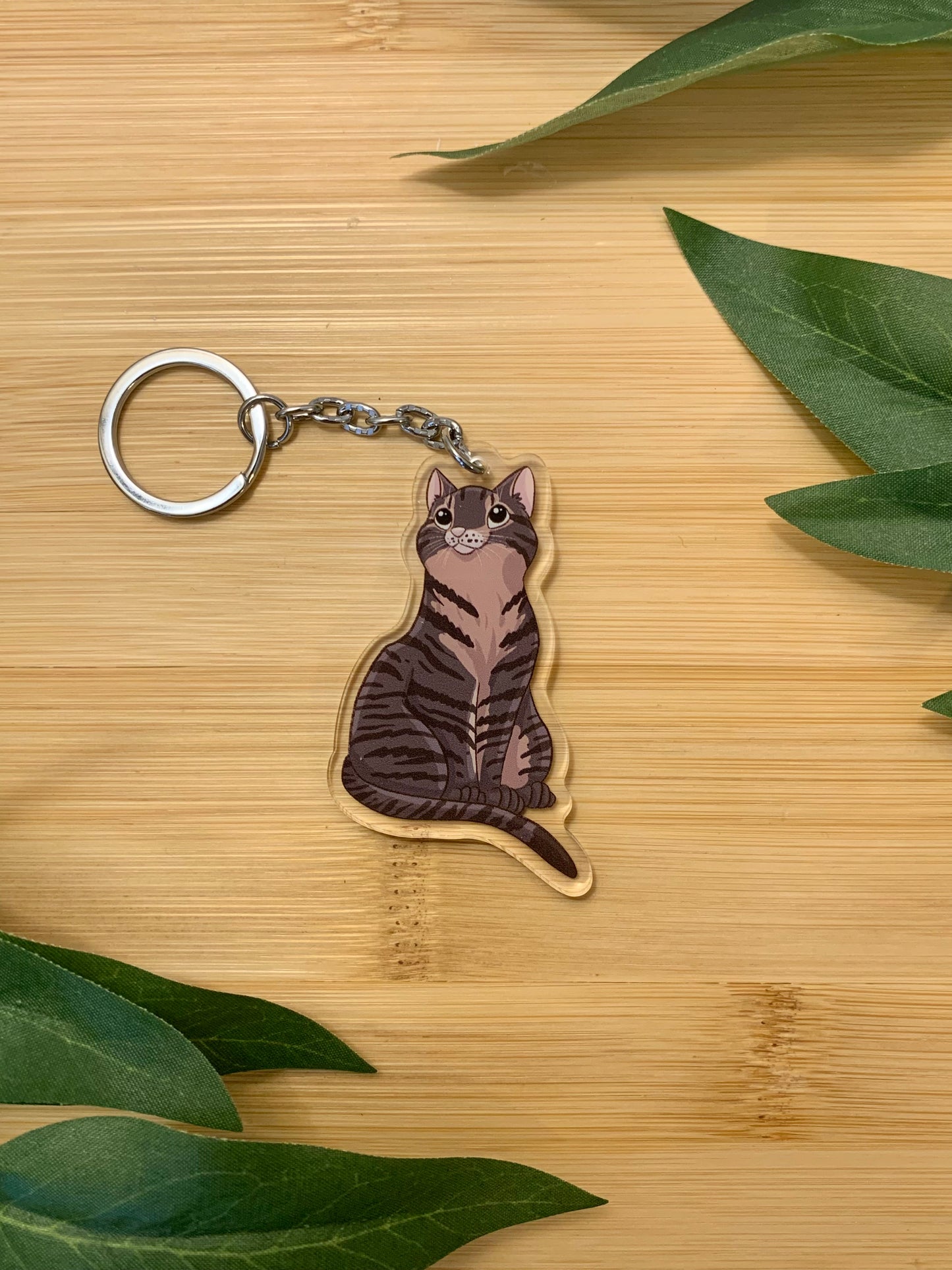 Tabby Cat Keychain