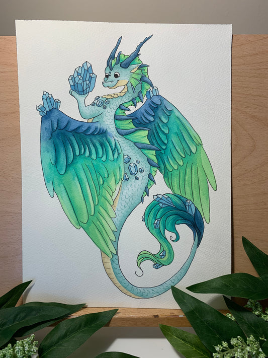 Original Painting: Aquamarine Dragon