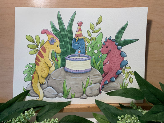 Original Painting: Dinosaur Birthday